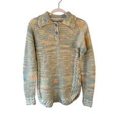 Handmade Vintage Boho Cottagecore Cozy Multicolor Knit Sweater Size XS S