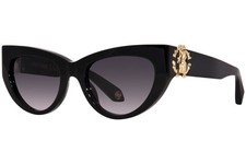 Roberto Cavalli SRC017 0700 Sunglasses Women's Shiny Black/Grey Gradient 53mm