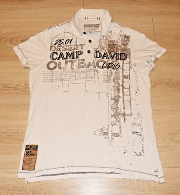 Camp David Poloshirt Herren Größe L Polohemd Farbe weiß