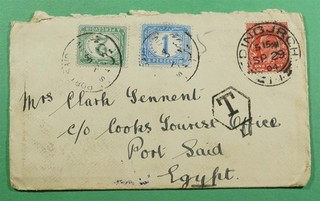 DR WHO 1904 GB EDINBURGH SCOTLAND TO EGYPT POSTAGE DUE R95117