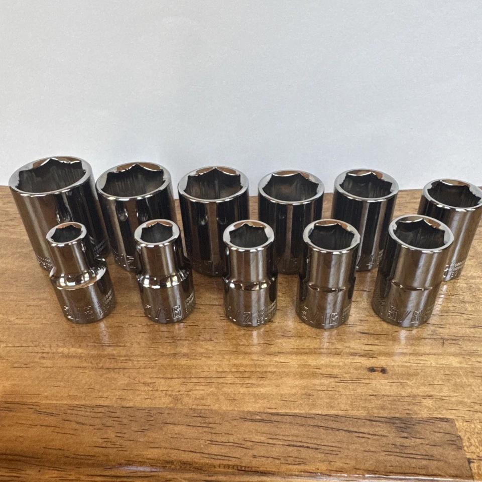 Craftsman Overdrive 11 pc. 1/2" Drive 6 pt. SAE Shallow Socket Set 3/8'' - 1'' - Image 2 of 3
