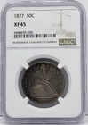 1877 Seated Liberty Half Dollar, 50c - Graded NGC XF 45