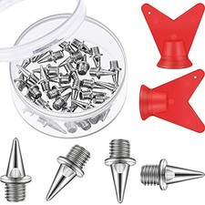 32 Pcs 1/4, 3/8 Inch Track Spikes Stainless Steel Track and Cross Country Gol...