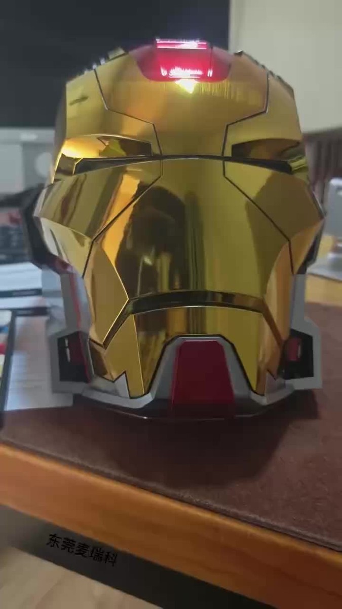 Iron Man Mark 17 Helmet GOLD Voice-Controlled Cosplay Collectible