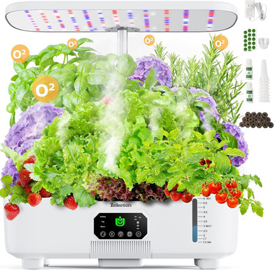 Misting Hydroponic Growing System Kit 15 Pods Indoor Herb Garden Kit with LCD To