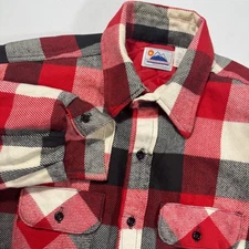 Vtg Sunshine Mountain Products XL Men Red Plaid Lined Flannel Shirt Jacket Unipn