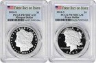 2024-S Morgan and Peace Silver Dollar 2-Coin PR70DCAM First Day of Issue PCGS