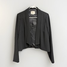 Loft Open Front Blazer Size 4 Black Cropped Business Classic Career