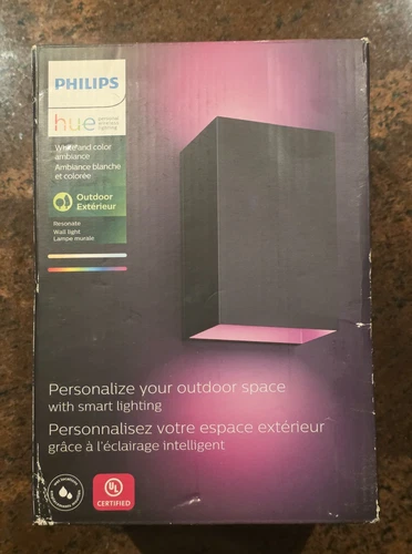 Philips Hue 576082 Resonate White and Color Ambiance Wall Lantern in Black