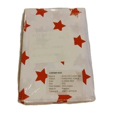 NEW The Company Store Red Stars 100% Cotton Percale 2pc Pillowcases Standard