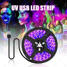 Battery Power LED Strip 5050 RGB TV Backlight 0.5M-5M Lighting UK Remote Control