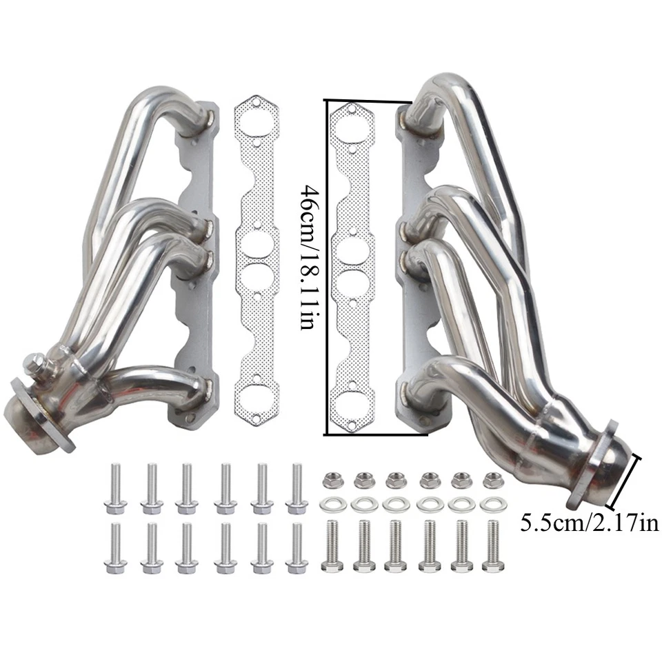 2-дюймовые коллекторы из нержавеющей стали для 88-97 Chevy/GMC C/K1500 5,0 л/5,7 л 305 350 V8 с прокладками - Изображение 2 из 4