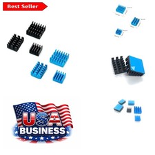 Raspberry Pi 4 Compatible Anodized Aluminum Heatsinks   6 Pack with Thermal Tape