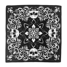 Cotton Bandanas 12 packs 22"X 22" Double Sides Printed Unisex Kerchief  Skeleton  