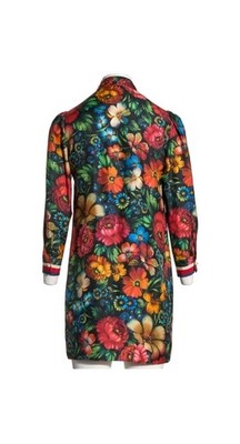 GUCCI Nocturne Silk Dress With Raffle Floral Black Red Blur Green Size 40  US 2-4 | eBay