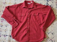 Vtg Five Brother Chamois Flannel Shirt Men XL Red Heavyweight Made In USA Cowboy