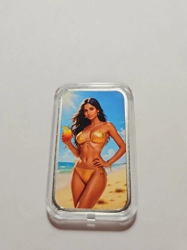 Bullion Baddies 1 oz silver bar "Solar Sienna" Nice version W/COA