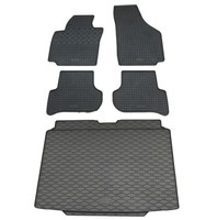 Gummi FußMatten Kofferraumwanne FüR Skoda Yeti 2009- Set Gummimatten Auslage