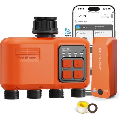 Bewässerungscomputer WLAN Garten Smart Regenverzögerung Alexa App 4 Ausgänge