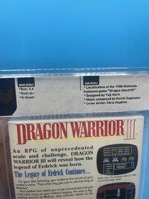 Dragon Warrior III 3 Sealed NES Wata 9.6 A+ Mint Not VGA Cgc Psa Grail Key 10pop