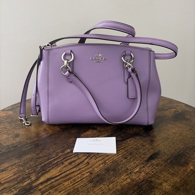 NWT Coach Lilac Leather Mini Christie Carryall Satchel