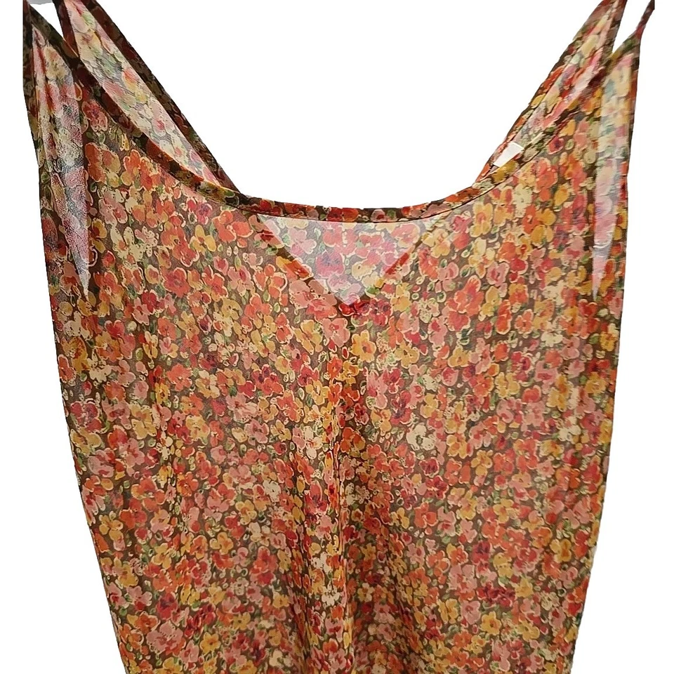 Vestido mini sin mangas floral transparente Y2K Victoria’s Secret para mujer talla M femenino Foto 3 de 4