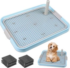 Dog Potty Tray Toilet 20"x14" Bathroom Puppy Litter Box Indoor with 8 Pee Pads