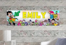 Teen Titians Go - Personalized Name Poster Customized Birthday Wall Banner