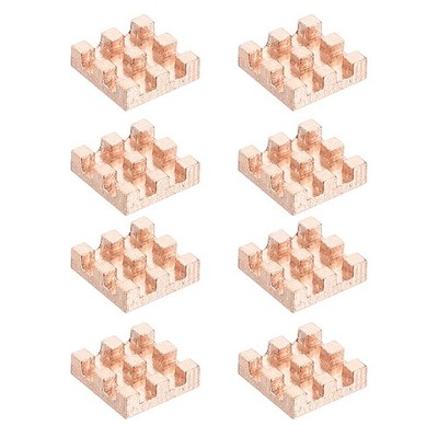 8 Pcs Copper Heatsink 7x7x2mm, Heat Sink Cooler Radiator for Raspberry Pi
