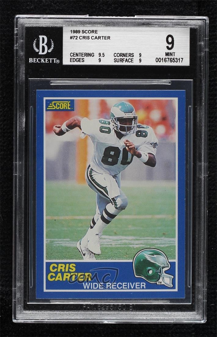 1989 Score Cris Carter #72 BGS 9 MINT Rookie RC HOF 0q3