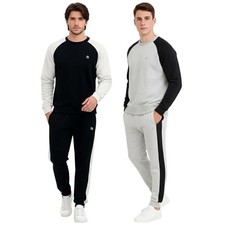 Men Tracksuit Set 2 Piece Sweatshirt and Joggers Long Sleeves Pullover Bottom UK