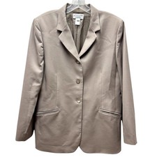 Pendleton 100 Virgin Wool 3 Button Classic Tan Blazer Jacket Womens Size 16
