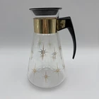 Vintage Corning Atomic Starburst Glass Coffee Tea Carafe Pitcher 6 cup with Lid