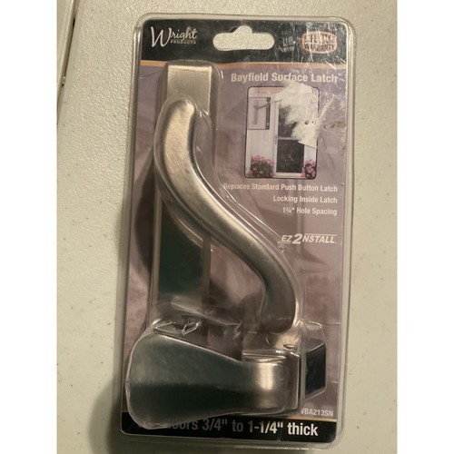 Wright Products Bayfield Surface Latch Satin Nickel Storm Door Handle VBA213SN - Picture 1 of 4
