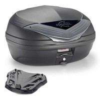 Kappa Bauletto K466NT Schwarz 46LT + Piastra Honda CRF 300 L 2021-2023 Monolock