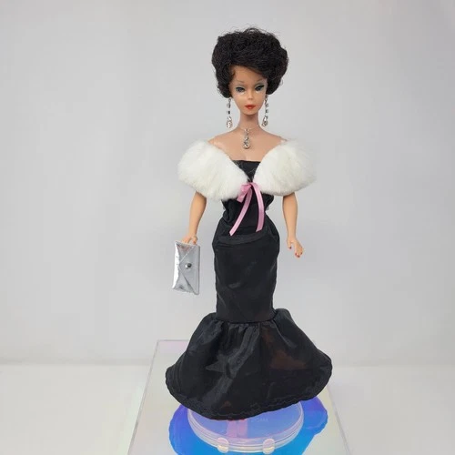 VINTAGE Mommy-Made Evening Outfit for 1960s Barbie: Dress, Jewelry, Accessories