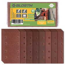 BLOSTM 40PCS Sandpaper for Electric Sander Hooks Loop Sanding Pads Assorted