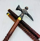 Axe With Hammer Handle Spiral Wooden Walking Stick Cane 36" Long Christmas/Gift