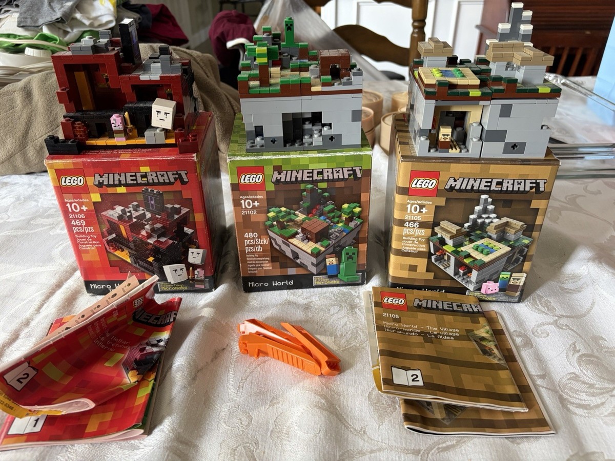 LEGO Minecraft Micro World Complete Sets 21106 21102 21105 with