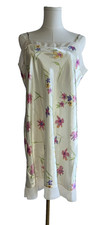 VTG Valerie Stevens Floral Satin Nightgown L  Small 90s Slip Dress Watercolor