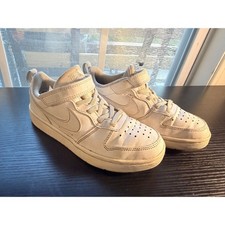 Nike Court Borough Low 2 White Size Youth 1 Hook Loop Sneakers Kids School Shoes