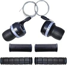 1 Pair Bicycle Twist Grip Gear Shifters 3X7 Speed DIP Compatible for Mountain Bi