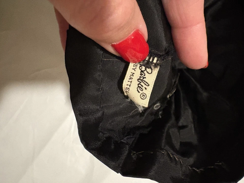 Vestido Muñeca Barbie Vintage 1963 #934 Después de 5 Cinco Negro Cóctel Etiqueta Original Foto 3 de 3