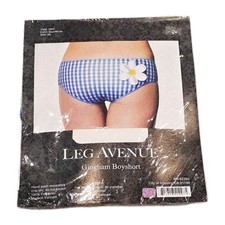 New Leg Avenue Blue Gingham Boyshort Panties W Daisy - Dorothy Accessories Sz.ML