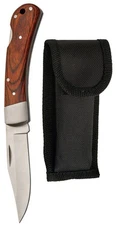 Rite Edge Single Bolster Lock Back Clip Point Blade Wood Handle w/ Sheath 210725