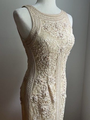 Sue Wong Nocturne Embroidered Cream Dress sz S - Picture 4 of 12