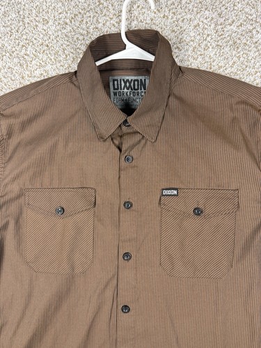Dixxon Flannel Shirt Mens 2XL Brown Striped Workforce Form & Function Workwear