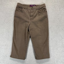Gloria Vanderbilt Womens Amanda Capri Cropped Jeans Brown Size 10P Petite