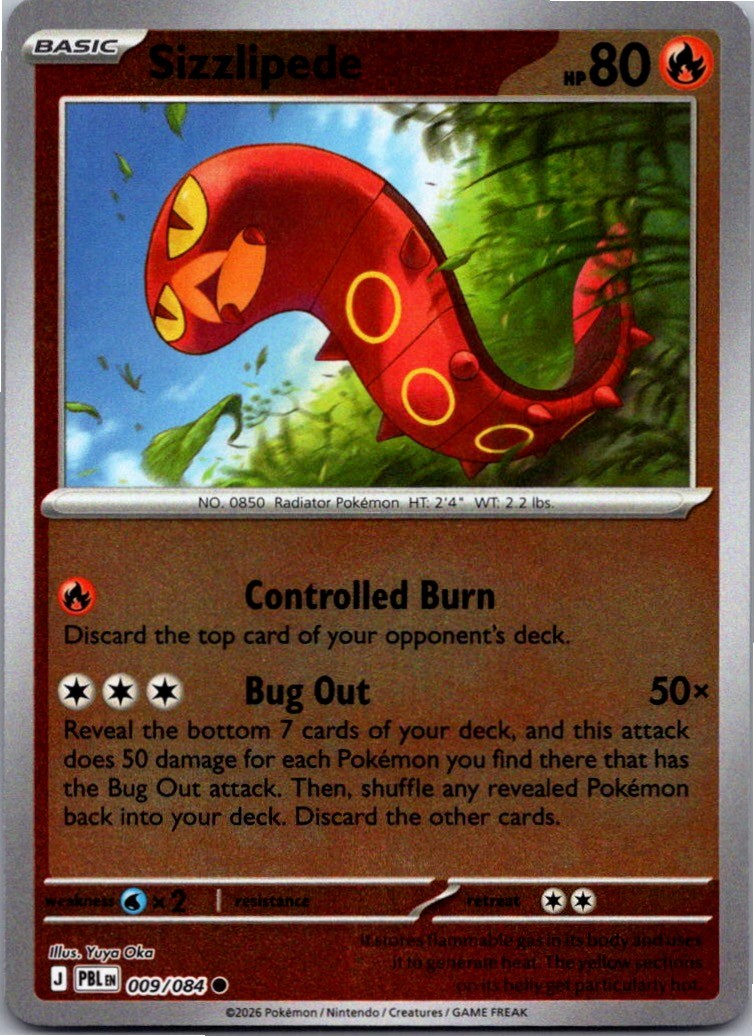Sizzlipede 009/084 Common Pitch Black Pokemon Reverse Holo Near Mint