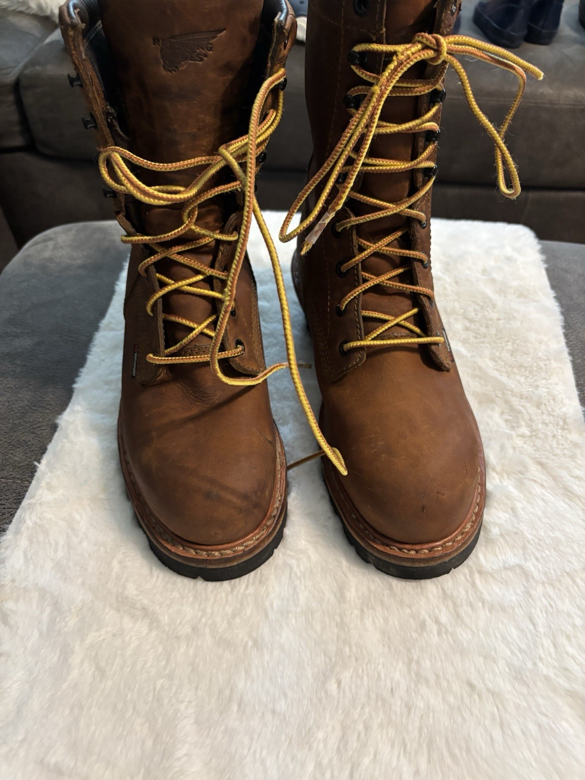Men’s Redwing 4420 Logger Max Steel Toe Boots Brown Size 7